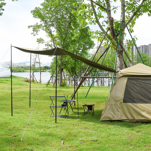 Poteaux de tente télescopiques portables en aluminium Upsilon Alu-650 noirs, tiges d'extension réglables pour bâche, auvent, voile pare-soleil, abri extérieur - Product Image 2