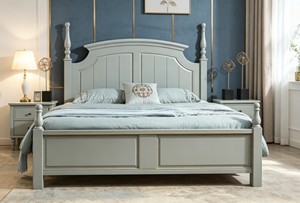 Cama Tradicional de Madera Blanca con Cabecera Arqueada y Base con Cajones - Product Image 5