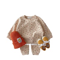 Ensembles de vêtements en coton pour bébé coréen, ensemble de vêtements en coton gaufré de deux pièces pour enfants garçons et filles, survêtement hauts + pantalons, 2022