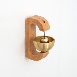 Campana de Viento de Madera Estilo Japonés 7.5x5x2cm, Campanilla Magnética para Puerta, Decoración de Entrada, Adorno para Puerta - Product Image 1