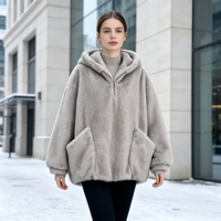 Manteau pour femme en fausse fourrure de vison personnalisé, coupe ample, décontracté et chaud, vêtements pour femme directement de l'usine