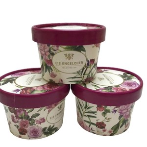 Gobelet à crème glacée en papier jetable personnalisé imprimé 4/6/8/12 oz <span class=keywords><strong>avec</strong></span> couvercle en papier en forme de dôme, vente en gros de gobelets à <span class=keywords><strong>yaourt</strong></span> glacé en papier jetable - Product Image 2