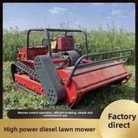 Mesin Pemotong Rumput Mini Robot Otomatis Bertenaga Diesel dengan Remote Control, Track Karet, untuk Pertanian, CEEPA