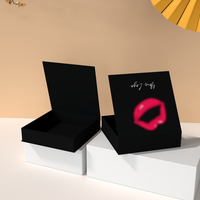 Coffret cadeau magnétique en papier rose personnalisé de luxe pour kit de gloss à lèvres, emballage pour ensemble de rouges à lèvres