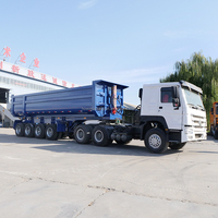 Haute qualité 4 essieux arrière benne Semi remorque 60-80 tonnes 40 mètres cubes Cargo camion à benne basculante remorque à vendre