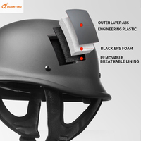 Casque Moto Demi-Face Rétro Unisexe en ABS Style Vintage Motocross Équipement Moto Style Allemand Vente en Gros Usine AD