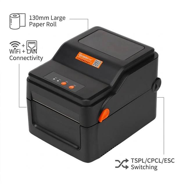 Gprinter GP-D425 110mm 4 Inch Thermal Label Printer 200mm/s High Speed Shipping Label Printer WiFi Ethernet Logistics Warehouse