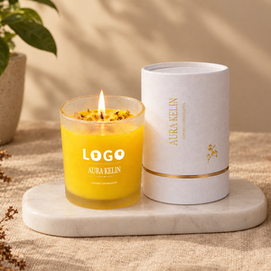 Bougie d'aromathérapie moderne en cire de soja 8OZ 10OZ 12OZ avec logo et options de couleur personnalisés, pot en verre fait main pour mariage, décoration intérieure, cadeau - Product Image 4