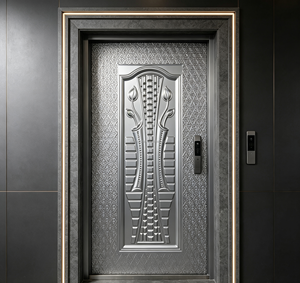 Panneau de porte en PVC métallique à texture profonde en relief 3D style Méditerranéen, idéal pour projets de villas, directement de l'usine - Product Image 6