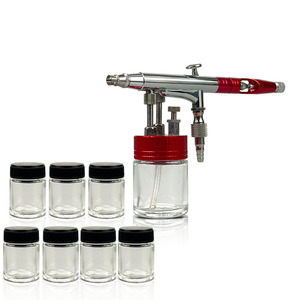 Aérographe à alimentation par gravité à double action, gobelet de 10 cc, débit d'air réglable, pistolet de pulvérisation pour œuvres d'art, outil de peinture portable pour modèles - Product Image 4