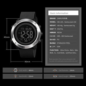 Vente chaude <span class=keywords><strong>Skmei</strong></span> <span class=keywords><strong>1426</strong></span>/1416 montre à Quartz de Sport numérique pour hommes femmes 30m étanche LCD affichage boucle fermoir chronomètre semaine - Product Image 6