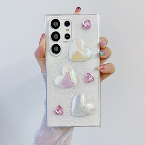 Funda de Teléfono con Diseño de Corazón Láser, Perlas y Brillo para Samsung S25 S24 A54 A34 A23 A53 A73 A52S S23 Ultra S22 Plus S21 S20FE Note20 - Product Image 3