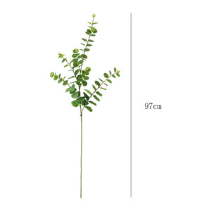 Plante artificielle en eucalyptus vert Ruilisi, décoration de mariage, décoration de la maison, utilisation en extérieur, ornement de bonsaï, feuilles en plastique souple - Product Image 5