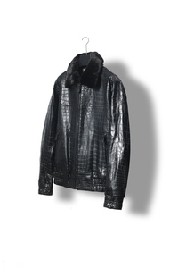 Veste en cuir de crocodile 100% pour homme sur mesure OEM |   Gilets et manteaux de motard en croco de qualité supérieure |   Vente en gros directe d'usine - Product Image 3