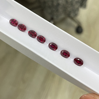 Harga Pabrik Batu Ruby Merah Darah Merpati Buatan Laboratorium Potongan Oval 5x7mm, Batu Sintetis Lepas untuk Perhiasan Kustom
