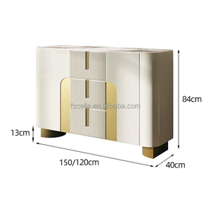 Luxe haut de gamme crème bois marbre buffet armoire arche tiroir buffet vaisselle moderne cuisine salle à manger meubles thé armoires - Product Image 5