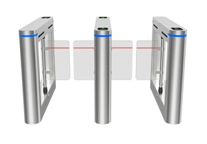 Yaya geçişi için hız sensörü şerit hız kontrolü ile otomatik yarım yükseklik kanatlı bariyer turnike kapısı - Product Image 3