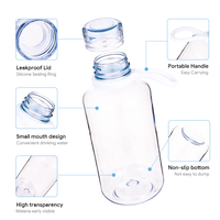 Bouteille d'eau Tritan sans BPA 500 ml avec poignée de transport en silicone, anti-fuite, portable, bouteille de voyage, logo personnalisé