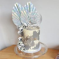 Décorations de gâteau boule disco, ensemble de décoration de gâteau sur le thème des boules de Noël disco avec des boules miroir, fournitures pour fête d'anniversaire