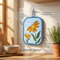 Serviette de toilette en microfibre personnalisée avec broderie florale, absorbante, en polaire corail, avec logo