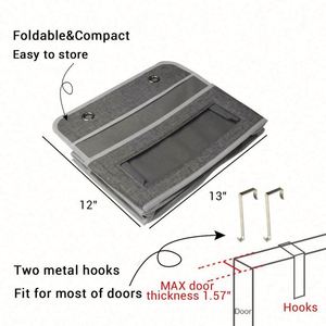 Organisateur suspendu transparent en PVC pour porte, sacs de rangement muraux pour cosmétiques, papeterie, articles divers, avec poches pliables pour optimiser l'espace - Product Image 5