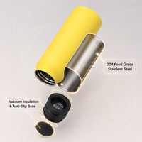 Bouteille d'eau magnétique avec support pour téléphone, en acier inoxydable, double paroi, isolée sous vide, anti-fuite, sans BPA, avec poignée, couvercle et paille, pour le sport