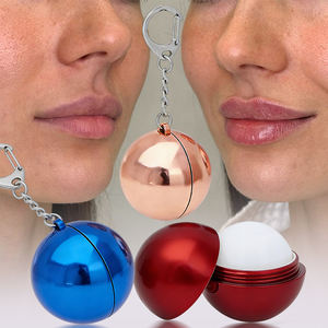 Baume à lèvres nourrissant, hydratant et repulpant, formule végane naturelle, emballage personnalisé, conception de boule ronde avec fermoir à chaîne, marque privée OEM - Product Image 1