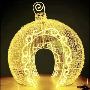 Decoración Navideña Comercial para Exteriores, Adorno Gigante en Forma de Bola Iluminado en 3D, Luces con Motivo de Arco para Centros Comerciales - Product Image 1