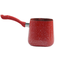 Pot chauffant à café en marbre antiadhésif avec revêtement extérieur résistant à la chaleur de 2.0mm d'épaisseur, poignée en bakélite et base en spirale avec logo