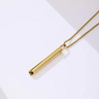 Vente chaude Méditation Soulagement Anxiété Stress Respiration Sifflet Pendentif Collier En Acier Inoxydable Bijoux Pour Femmes Et Hommes