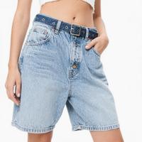 Shorts en jean baggy pour homme de haute qualité avec logo personnalisé, grande taille, style décontracté streetwear avec boutons et ceinture décoratifs, collection été