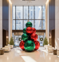 Boule miroir gonflable personnalisée pour Noël, ballon disco métallique brillant, sphère géante flottante en PVC, décoration d'événements, vente en gros