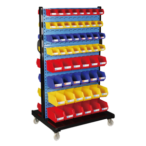 Louvered Panel System with Wall Mount Bins for pick racks