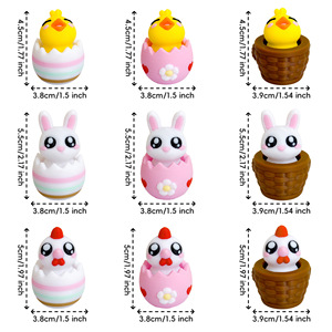 Cadeau promotionnel : Porte-clés décoratif à l'effigie d'un poussin imprimé en 3D, à bouton-pression, thème Pâques, pour enfants - Product Image 2