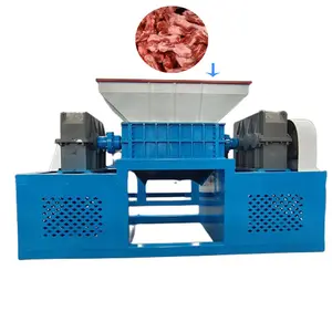 Fully automatic multi-function cd shredding machine latex foam shredding machine raw meat double Shaft Shredder