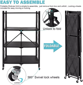 5 Lớp Kim Loại Có Thể Tháo Rời Gấp Điện Giá Đóng Mở Có Thể Xếp Chồng Nhà Bếp Nhà Lưu Trữ Gấp Kệ Nhiệm Vụ Trung Bình Gấp Kệ - Product Image 2