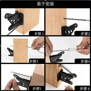 Cerradura para Puerta de Jardín o Granja, de Acero al Carbono, Control Manual con Cuerda y Resorte - Product Image 5