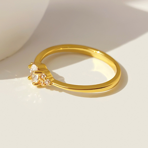 Bague tendance personnalisée plaquée or 18 carats avec zircone cubique 3A pour femmes - Product Image 6