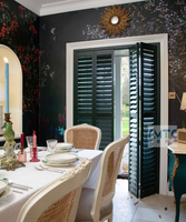 En gros Jalousie Persienne Porte Coulissante fenêtres Volet Pouce PVC Faux Bois Plantation Volets