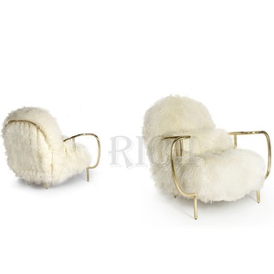 <span class=keywords><strong>Fauteuil</strong></span> de luxe moderne contemporain, grand <span class=keywords><strong>fauteuil</strong></span> en fausse fourrure avec bras art, pelucheux blanc pour salon - Product Image 5