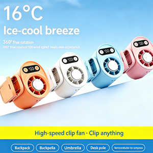 New Bladeless <b>Clip</b>‑on Turbo Mini Fan Portable Neck Waist Hanging Cooling Fan With Cooling Plate For Stroller Travel - Product Image 5