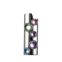 Étui à briquet en alliage de zinc clouté de pierres turquoise, coloré, vente en gros d'usine, pour accessoire de fumeur