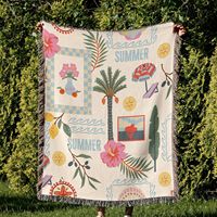 Mantas Tejidas Personalizadas DaiRui al por Mayor, Mantas de Jacquard con Diseño Gráfico Personalizado y Flecos para el Hogar