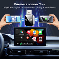 Adaptateur de Liaison Voiture Sans Fil Professionnel 3-en-1 à Faible Latence, Module de Streaming Multimédia Intelligent WiFi, Mini Boîtier Universel