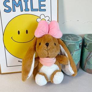 Peluche de Conejo Súper Suave de Algodón PP, Juguete de Peluche Realista, con Lazo, Blanco/Amarillo/Rosa/Marrón, para Adolescentes y Adultos - Product Image 2