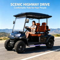 Voiturette de golf électrique de luxe chinoise haut de gamme 4 places, personnalisée pour le camping, les sites panoramiques, les complexes hôteliers et les clubs de tourisme