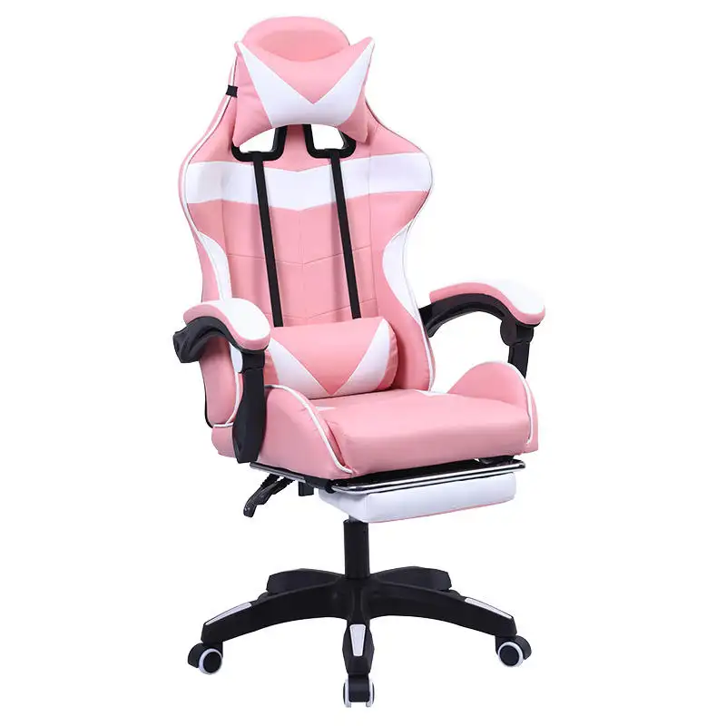 Wholesale Luxury Lumbar Support Pc Swivel Pink Computer Gaming Chair With Footrest