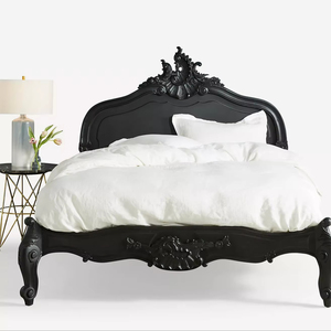 <strong>Rustic</strong> Finish Romantic Victorian <strong>Bed</strong> Solid Wood Rattan Wooden <strong>Bed</strong> Soft <strong>Bed</strong> Design - Product Image 1