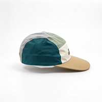 Topi 5 Panel Warna Kombinasi Kustom, Bahan Nylon Ringan Cepat Kering, Cocok untuk Camping dan Aktivitas Luar Ruangan, Dilengkapi Logo Patch Tenun, dan Tali Pengikat yang Dapat Disesuaikan