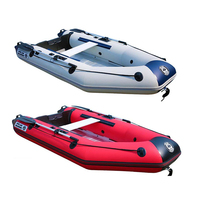 Bateau pneumatique MC2306 pour 2+1 personnes, capacité de 200 kg, bateau à pontons avec plancher en aluminium, compatible avec la pêche en mer, les loisirs et les activités de plaisance, sûr